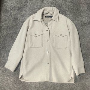 Zara Soft Overshirt in Ecru - Sz. S